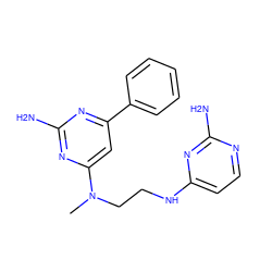 CN(CCNc1ccnc(N)n1)c1cc(-c2ccccc2)nc(N)n1 ZINC000096906133