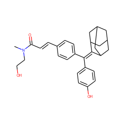 CN(CCO)C(=O)/C=C/c1ccc(C(=C2C3CC4CC(C3)CC2C4)c2ccc(O)cc2)cc1 ZINC001772617260