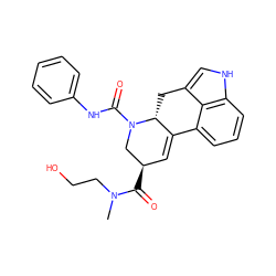 CN(CCO)C(=O)[C@@H]1C=C2c3cccc4[nH]cc(c34)C[C@H]2N(C(=O)Nc2ccccc2)C1 ZINC000072177125