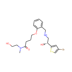 CN(CCO)C(=O)CCCOc1ccccc1CNC[C@@H](O)c1cc(Br)cs1 ZINC000014967007