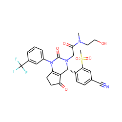 CN(CCO)C(=O)CN1C(=O)N(c2cccc(C(F)(F)F)c2)C2=C(C(=O)CC2)[C@H]1c1ccc(C#N)cc1S(C)(=O)=O ZINC000224588556