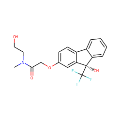 CN(CCO)C(=O)COc1ccc2c(c1)[C@](O)(C(F)(F)F)c1ccccc1-2 ZINC000144824082