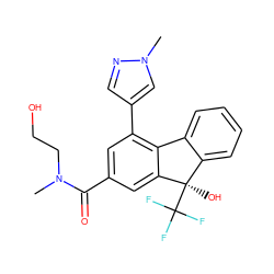 CN(CCO)C(=O)c1cc(-c2cnn(C)c2)c2c(c1)[C@](O)(C(F)(F)F)c1ccccc1-2 ZINC000144812221