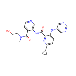 CN(CCO)C(=O)c1ccncc1NC(=O)c1nc(C2CC2)ccc1Nc1cncnc1 ZINC000169701712