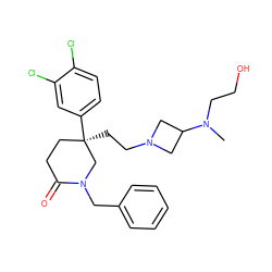 CN(CCO)C1CN(CC[C@@]2(c3ccc(Cl)c(Cl)c3)CCC(=O)N(Cc3ccccc3)C2)C1 ZINC000022927787