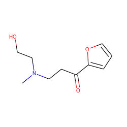 CN(CCO)CCC(=O)c1ccco1 ZINC000045370167