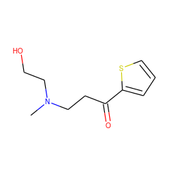 CN(CCO)CCC(=O)c1cccs1 ZINC000045356869