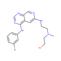 CN(CCO)CCNc1cc2c(Nc3cccc(Br)c3)ncnc2cn1 ZINC000021289175