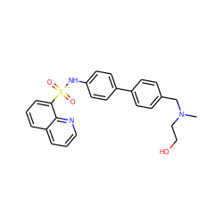 CN(CCO)Cc1ccc(-c2ccc(NS(=O)(=O)c3cccc4cccnc34)cc2)cc1 ZINC000045193263