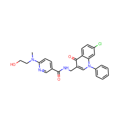 CN(CCO)c1ccc(C(=O)NCc2cn(-c3ccccc3)c3cc(Cl)ccc3c2=O)cn1 ZINC000096170158