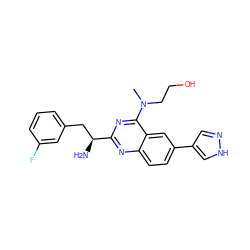 CN(CCO)c1nc([C@@H](N)Cc2cccc(F)c2)nc2ccc(-c3cn[nH]c3)cc12 ZINC000095586105
