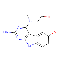 CN(CCO)c1nc(N)nc2[nH]c3ccc(O)cc3c12 ZINC000221385284