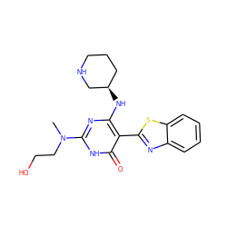 CN(CCO)c1nc(N[C@@H]2CCCNC2)c(-c2nc3ccccc3s2)c(=O)[nH]1 ZINC001772643206