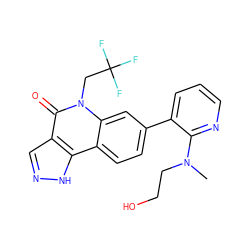 CN(CCO)c1ncccc1-c1ccc2c3[nH]ncc3c(=O)n(CC(F)(F)F)c2c1 ZINC000220102060