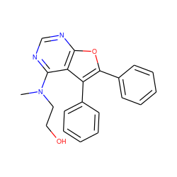 CN(CCO)c1ncnc2oc(-c3ccccc3)c(-c3ccccc3)c12 ZINC000006379141