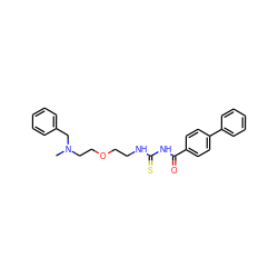 CN(CCOCCNC(=S)NC(=O)c1ccc(-c2ccccc2)cc1)Cc1ccccc1 ZINC000013742420