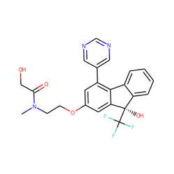 CN(CCOc1cc(-c2cncnc2)c2c(c1)[C@](O)(C(F)(F)F)c1ccccc1-2)C(=O)CO ZINC000144845323