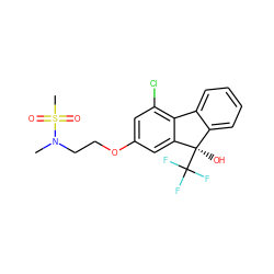 CN(CCOc1cc(Cl)c2c(c1)[C@](O)(C(F)(F)F)c1ccccc1-2)S(C)(=O)=O ZINC000144839289