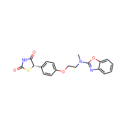 CN(CCOc1ccc([C@@H]2SC(=O)NC2=O)cc1)c1nc2ccccc2o1 ZINC000012358050