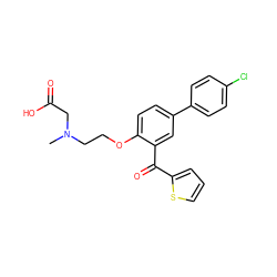 CN(CCOc1ccc(-c2ccc(Cl)cc2)cc1C(=O)c1cccs1)CC(=O)O ZINC000028958285