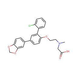 CN(CCOc1ccc(-c2ccc3c(c2)OCO3)cc1-c1ccccc1Cl)CC(=O)O ZINC000028958400