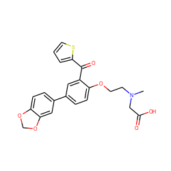 CN(CCOc1ccc(-c2ccc3c(c2)OCO3)cc1C(=O)c1cccs1)CC(=O)O ZINC000028958308