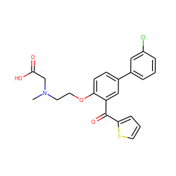 CN(CCOc1ccc(-c2cccc(Cl)c2)cc1C(=O)c1cccs1)CC(=O)O ZINC000028958283