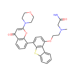 CN(CCOc1ccc(-c2cccc3c(=O)cc(N4CCOCC4)oc23)c2sc3ccccc3c12)CC(N)=O ZINC000101696604