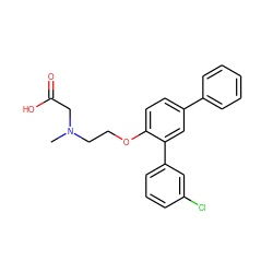 CN(CCOc1ccc(-c2ccccc2)cc1-c1cccc(Cl)c1)CC(=O)O ZINC000028958333