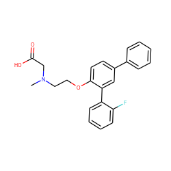 CN(CCOc1ccc(-c2ccccc2)cc1-c1ccccc1F)CC(=O)O ZINC000028958340