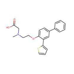 CN(CCOc1ccc(-c2ccccc2)cc1-c1cccs1)CC(=O)O ZINC000028958313