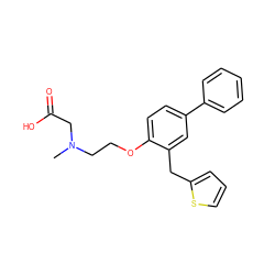 CN(CCOc1ccc(-c2ccccc2)cc1Cc1cccs1)CC(=O)O ZINC000028958312