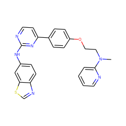 CN(CCOc1ccc(-c2ccnc(Nc3ccc4ncsc4c3)n2)cc1)c1ccccn1 ZINC000029046103