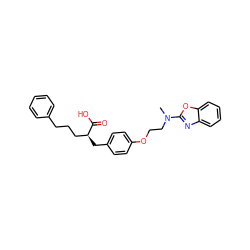 CN(CCOc1ccc(C[C@@H](CCCc2ccccc2)C(=O)O)cc1)c1nc2ccccc2o1 ZINC000001541443