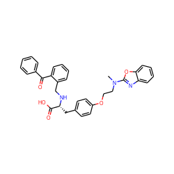 CN(CCOc1ccc(C[C@@H](NCc2ccccc2C(=O)c2ccccc2)C(=O)O)cc1)c1nc2ccccc2o1 ZINC000027557437