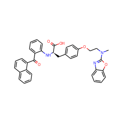 CN(CCOc1ccc(C[C@@H](Nc2ccccc2C(=O)c2cccc3ccccc23)C(=O)O)cc1)c1nc2ccccc2o1 ZINC000012358110