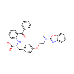 CN(CCOc1ccc(C[C@@H](Nc2ccccc2C(=O)c2ccccc2)C(=O)O)cc1)c1nc2ccccc2o1 ZINC000003832280