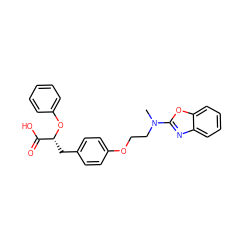 CN(CCOc1ccc(C[C@@H](Oc2ccccc2)C(=O)O)cc1)c1nc2ccccc2o1 ZINC000026253993