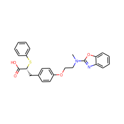 CN(CCOc1ccc(C[C@@H](Sc2ccccc2)C(=O)O)cc1)c1nc2ccccc2o1 ZINC000026256526