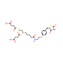 CN(CCOc1ccc(C[C@H]2SC(=O)NC2=O)cc1)C(=O)CCCC[C@@H](CCSC(=O)CCC(=O)O)SC(=O)CCC(=O)O ZINC000036757850