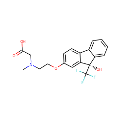 CN(CCOc1ccc2c(c1)[C@](O)(C(F)(F)F)c1ccccc1-2)CC(=O)O ZINC000143443519