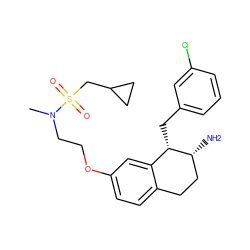 CN(CCOc1ccc2c(c1)[C@H](Cc1cccc(Cl)c1)[C@H](N)CC2)S(=O)(=O)CC1CC1 ZINC000088261155