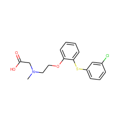 CN(CCOc1ccccc1Sc1cccc(Cl)c1)CC(=O)O ZINC000036143400