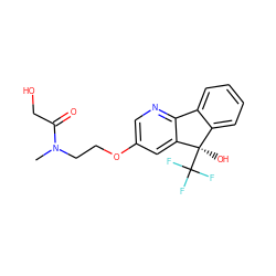 CN(CCOc1cnc2c(c1)[C@](O)(C(F)(F)F)c1ccccc1-2)C(=O)CO ZINC000144835807