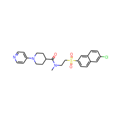 CN(CCS(=O)(=O)c1ccc2cc(Cl)ccc2c1)C(=O)C1CCN(c2ccncc2)CC1 ZINC000029132619