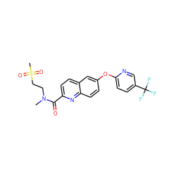 CN(CCS(C)(=O)=O)C(=O)c1ccc2cc(Oc3ccc(C(F)(F)F)cn3)ccc2n1 ZINC001772624696
