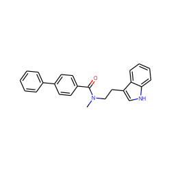 CN(CCc1c[nH]c2ccccc12)C(=O)c1ccc(-c2ccccc2)cc1 ZINC000035930674