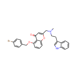 CN(CCc1c[nH]c2ccccc12)Cc1cc(=O)c2c(OCc3ccc(Br)cc3)cccc2o1 ZINC000103256584