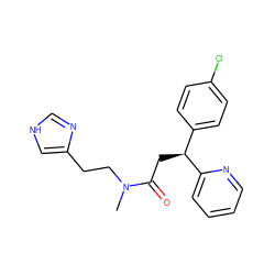 CN(CCc1c[nH]cn1)C(=O)C[C@@H](c1ccc(Cl)cc1)c1ccccn1 ZINC000013490232