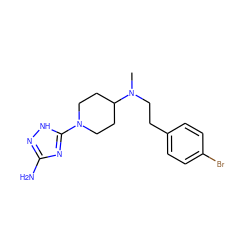 CN(CCc1ccc(Br)cc1)C1CCN(c2nc(N)n[nH]2)CC1 ZINC001772635541